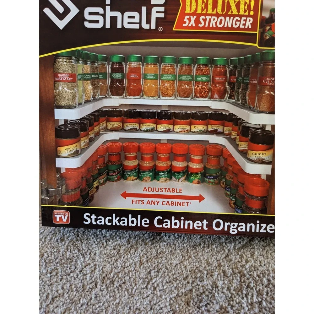 Spicy Shelf Stackable Cabinet Organizer Adjustable‎ Kitchen Storage Set of 2 NEW
